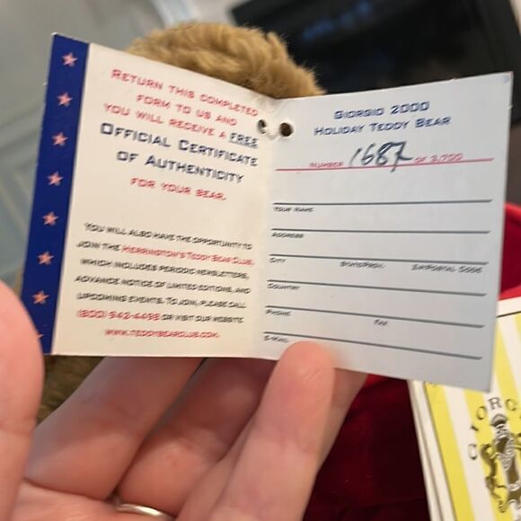 Exclusive Herringtons Teddy Bear Club Giorgio Beverly Hills 2000 Collectors Bear - Picture 5 of 9